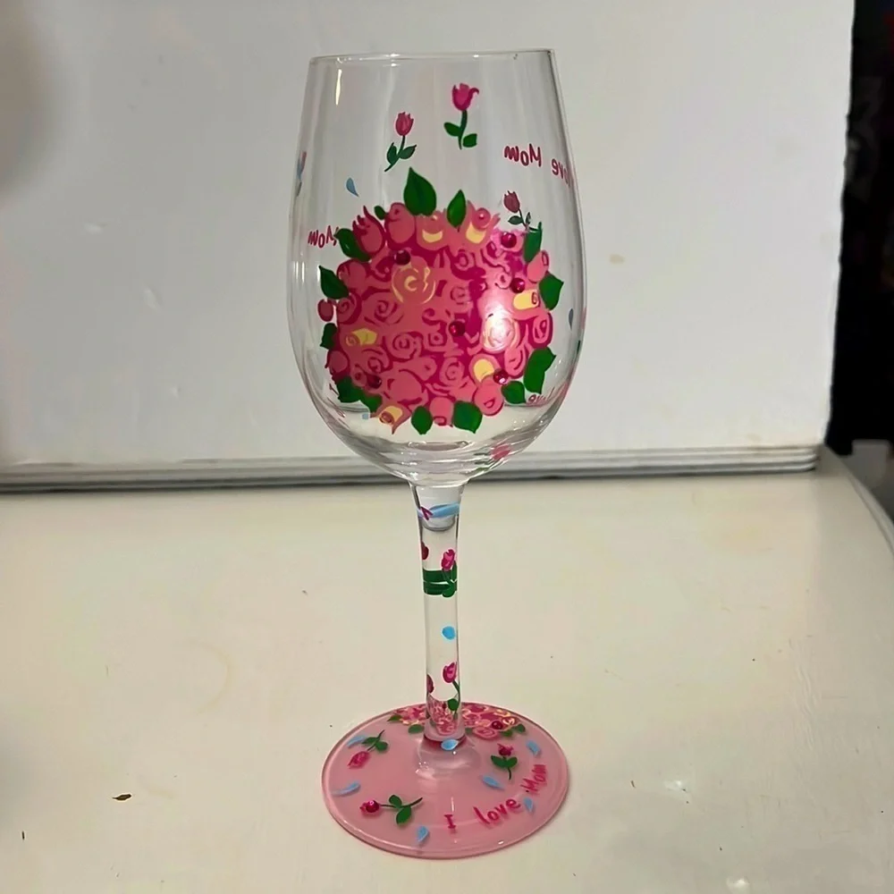 Lolita Mom’s Bouquet Artisan Painted Love My Wine❤️‍🩹